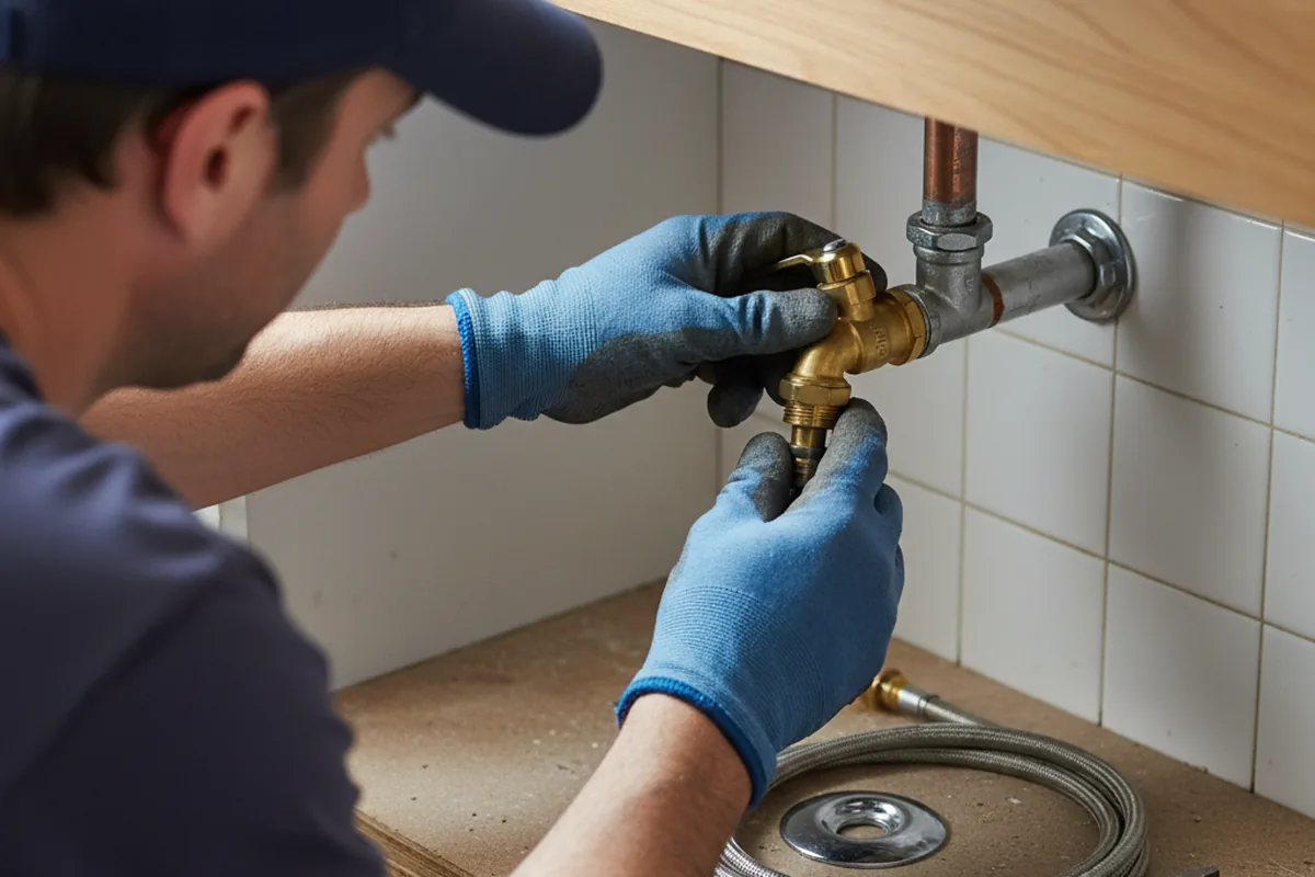 Shutoff valve and fitting work during Emergency Plumbing in Portlandville